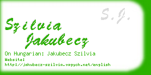 szilvia jakubecz business card